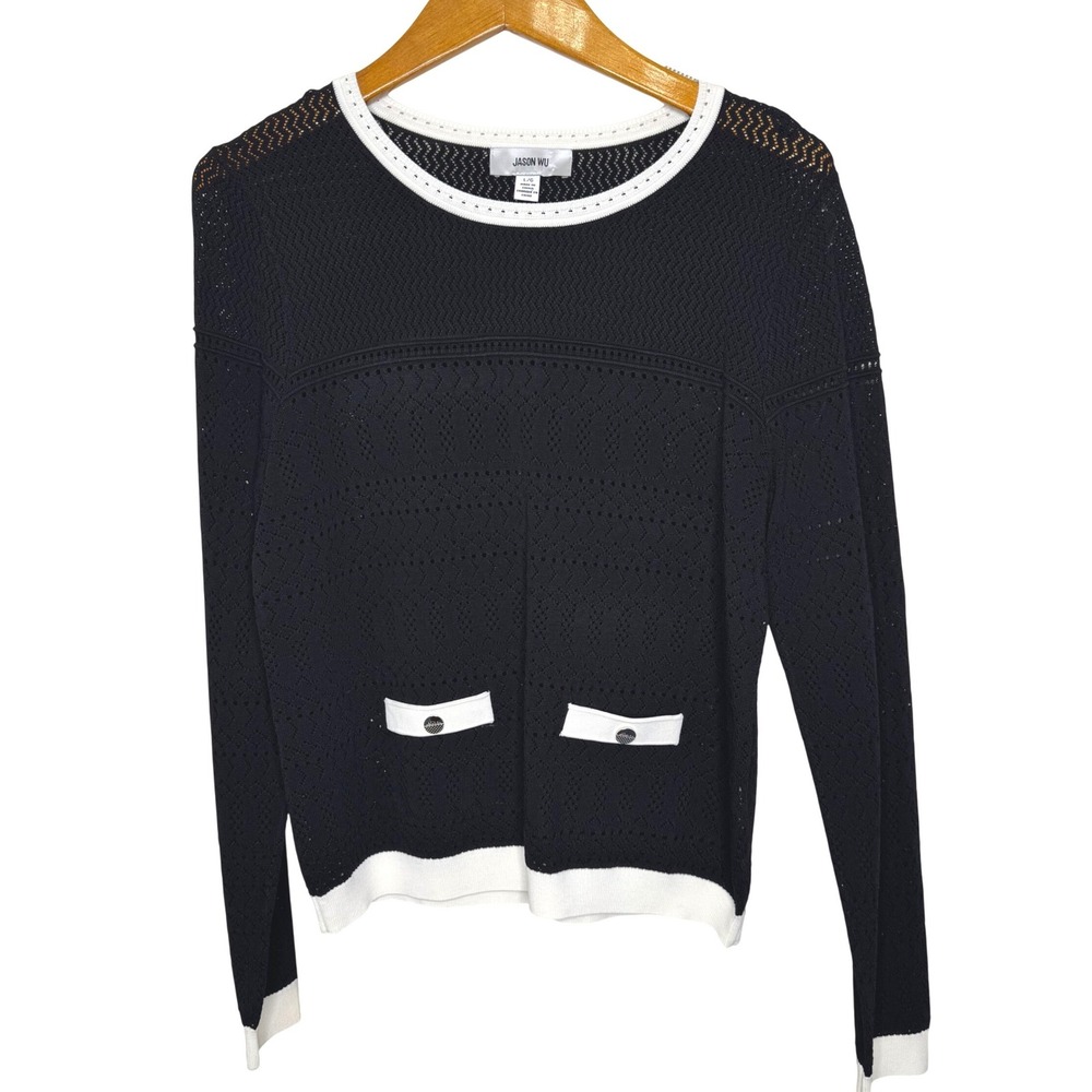 Jason Wu Knit Top Large‎ Black/White